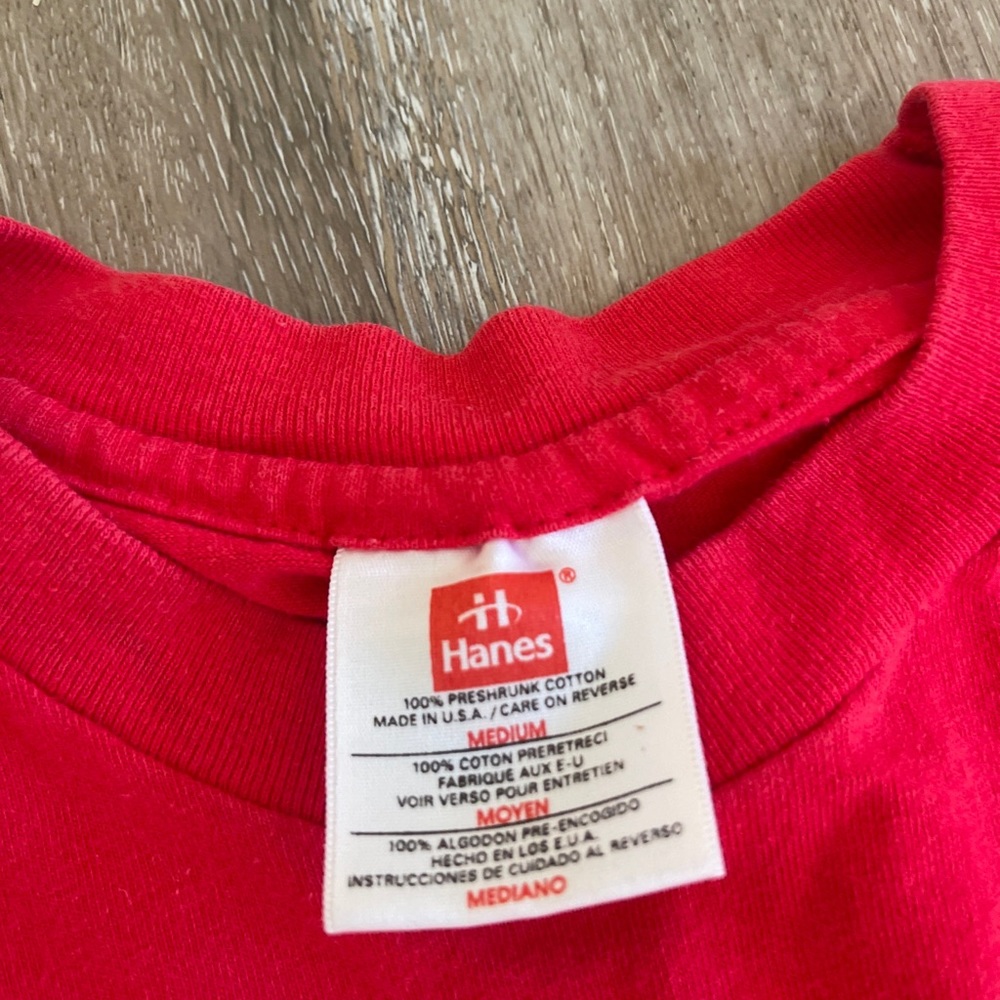 1990s Hanes Red Single Stitch Tee - Picture 2 of 5